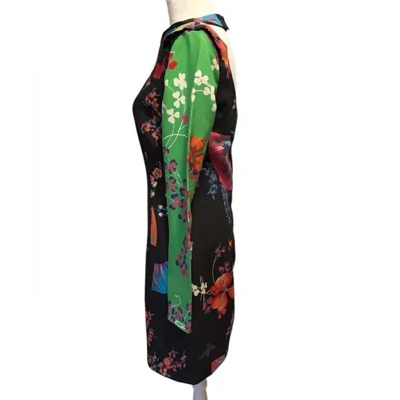 VERSACE for H&M•2011 collection cherry blossom color block dress - Picture 8 of 9